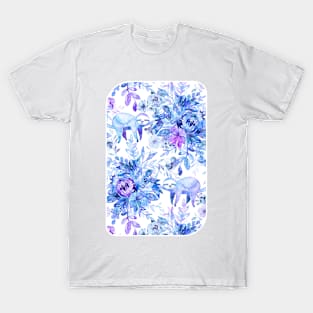 Sleepy Sloths in Purple Plants T-Shirt